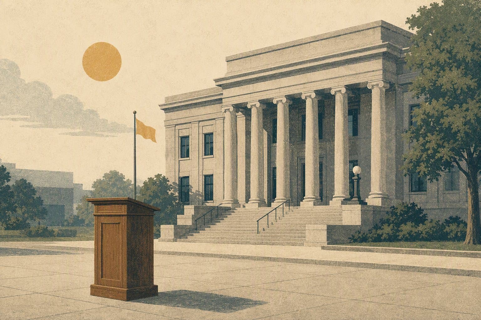 Providence Village town hall - illustration, Jake Team LLC