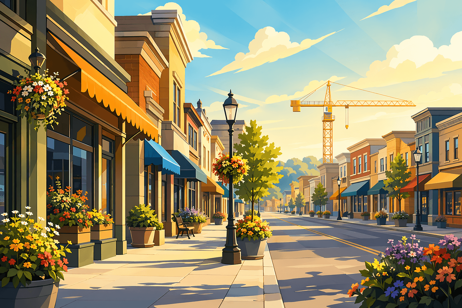 Town center development - illustration, Jake Team LLC