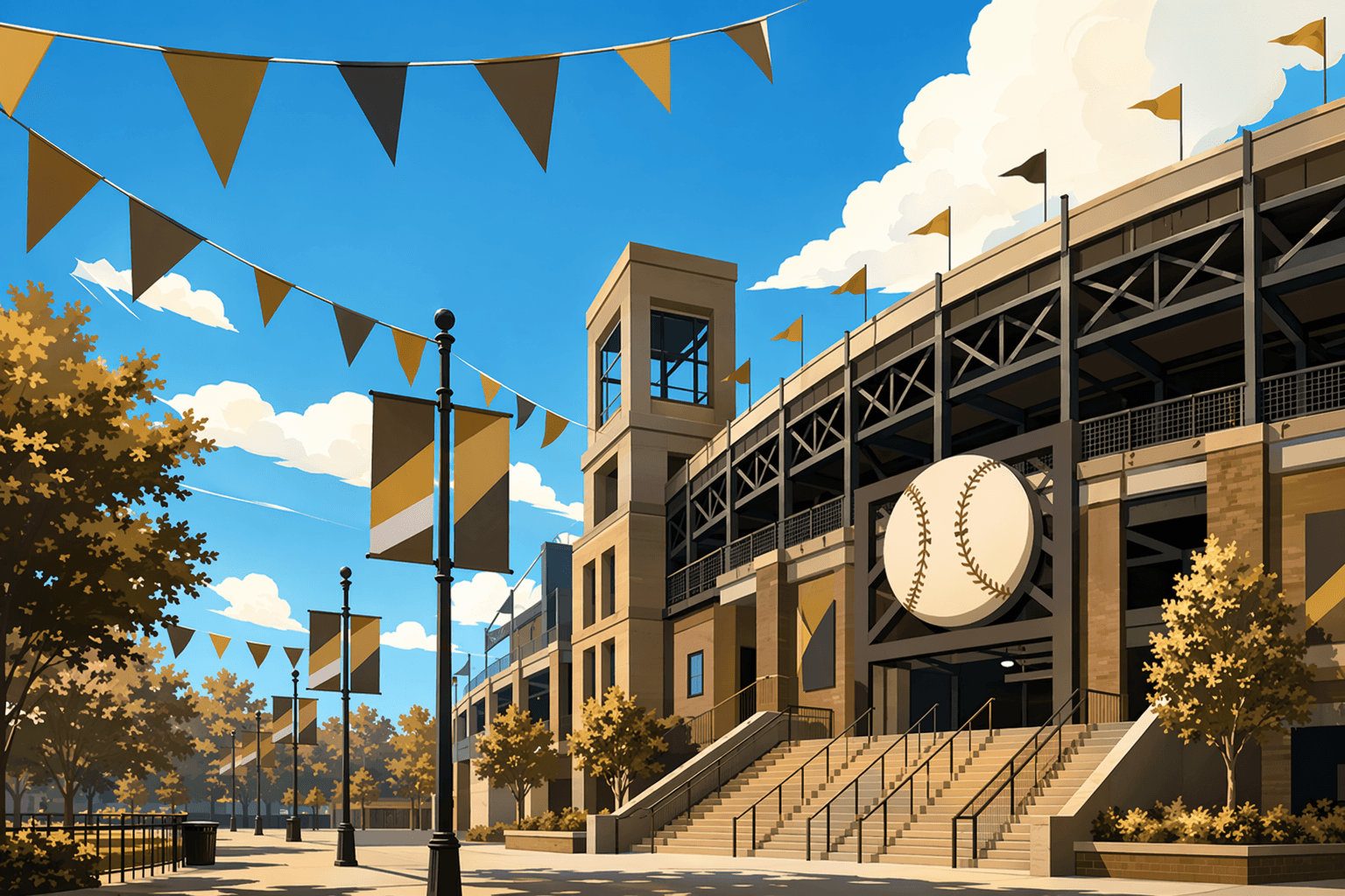 Baseball Stadium - illustration, Jake Team LLC