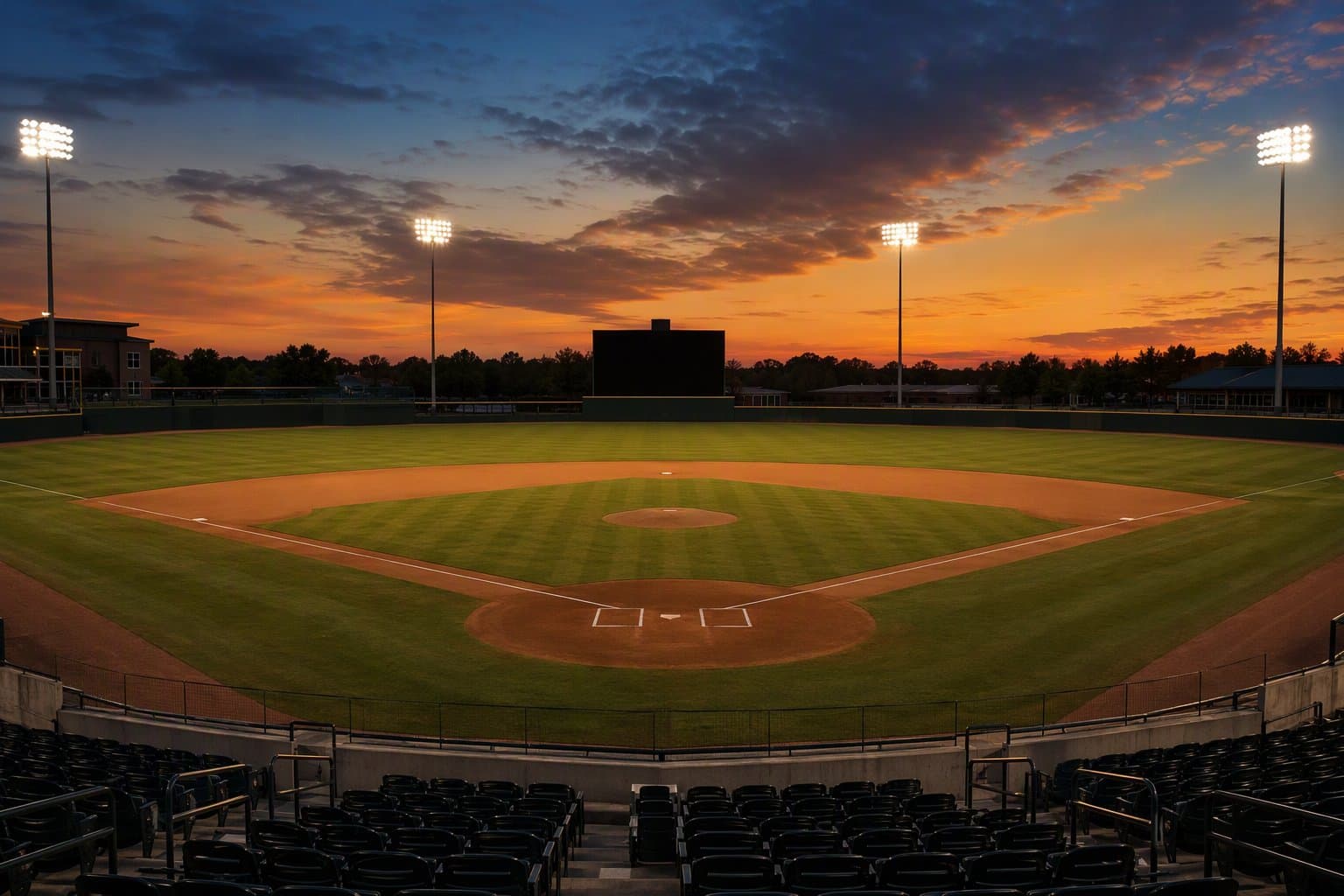 baseball stadium lights - illustration, Jake Team LLC