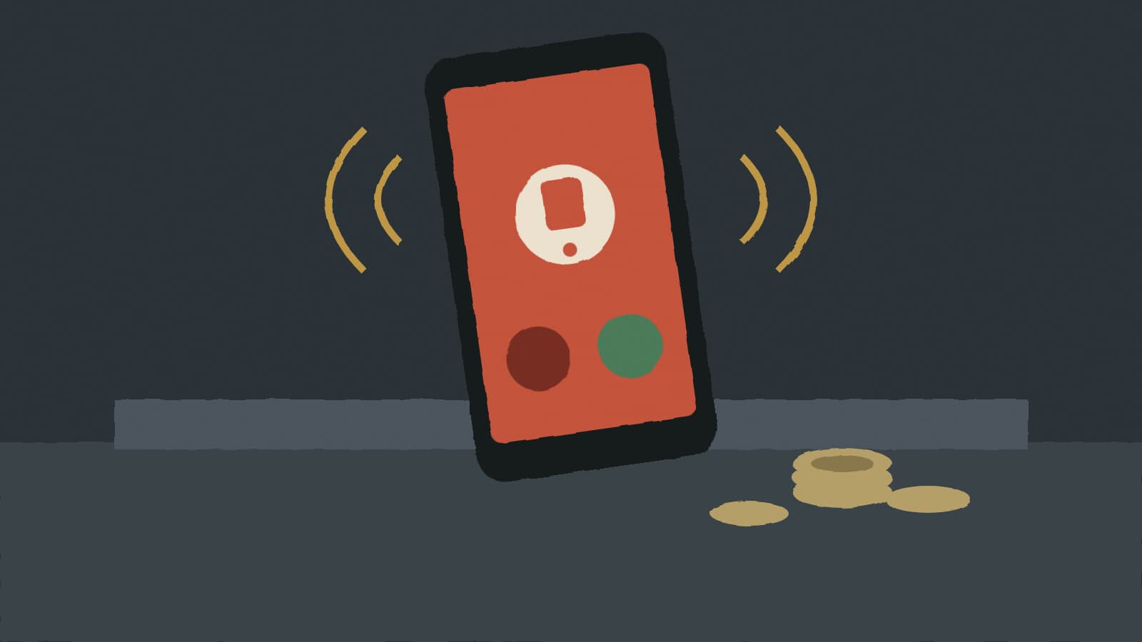 Ringing phone and coins - illustration, Jake Team LLC