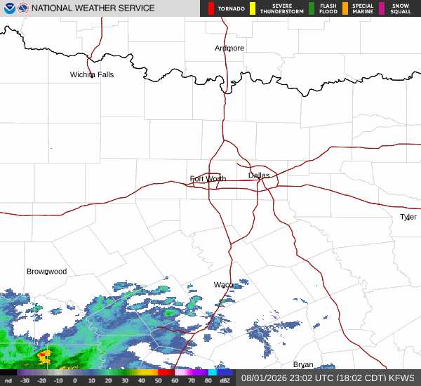 National Weather Service radar for North Texas (KFWS)