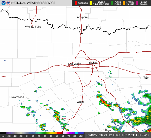 National Weather Service radar for North Texas (KFWS)
