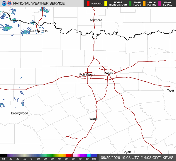 National Weather Service radar for North Texas (KFWS)