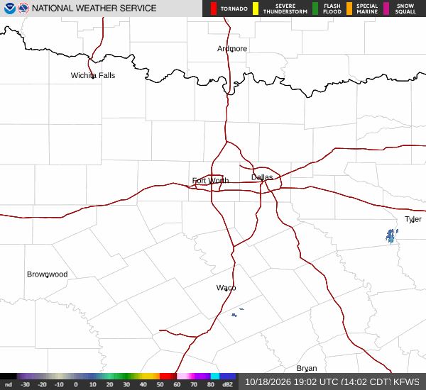 National Weather Service radar for North Texas (KFWS)
