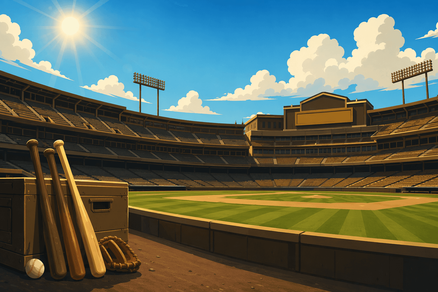 Victory at the ballpark - illustration, Jake Team LLC