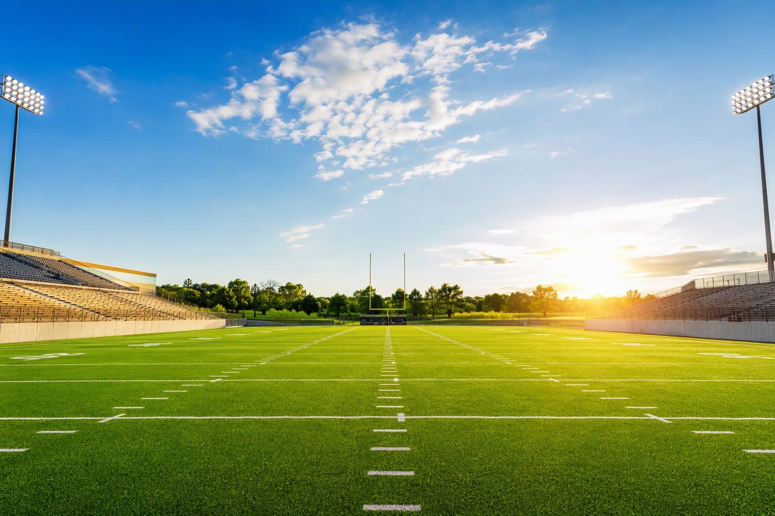 Sunlit stadium turf - illustration, Jake Team LLC
